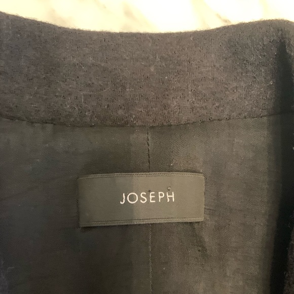 Joseph black felted wool blazer with brown leather sleeves size 38 - Picture 5 of 11